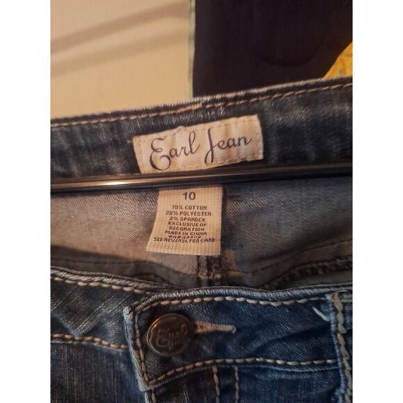 EARL JEANS SIZE 10 PREWASHED DARK COMFY STRETCHY W 31" WOMENS BLUE JEANS - Picture 3 of 4